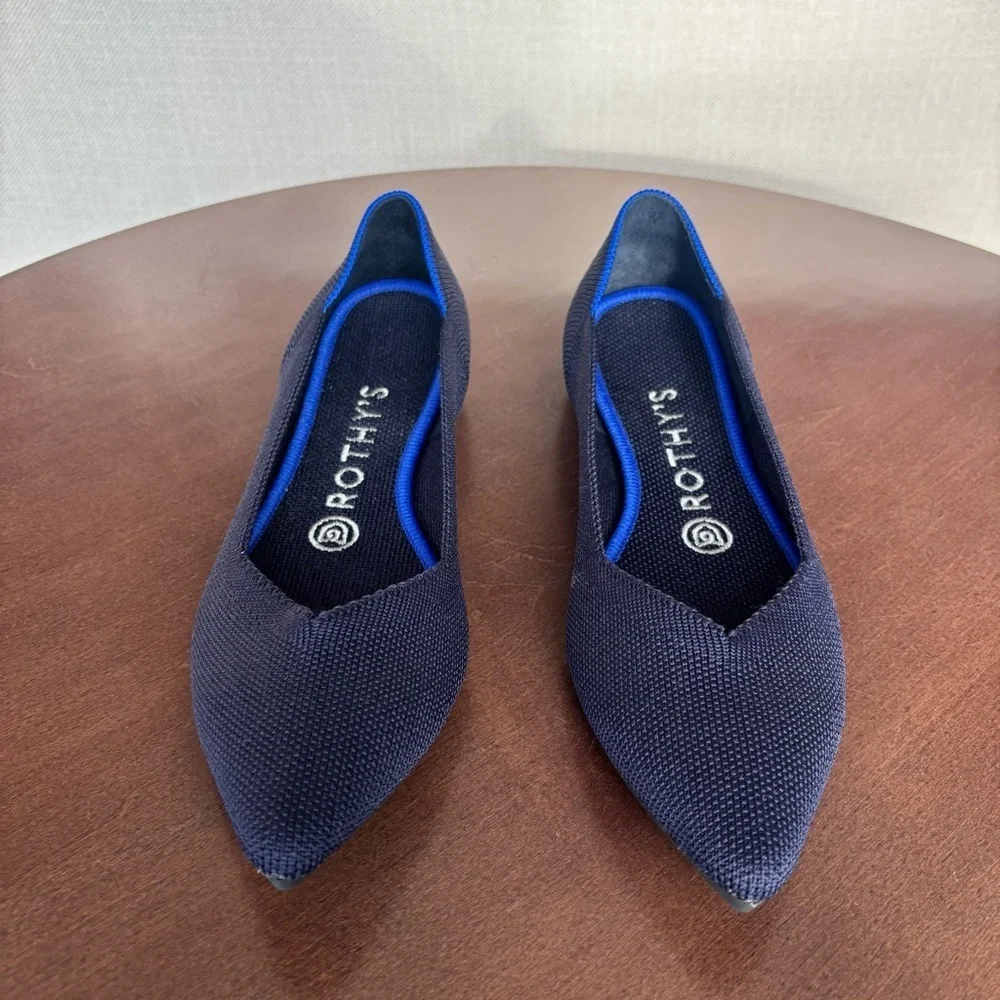 Rothy's Women’s The Point Maritime Navy‎ Slip On Flats Ballet, Size 7